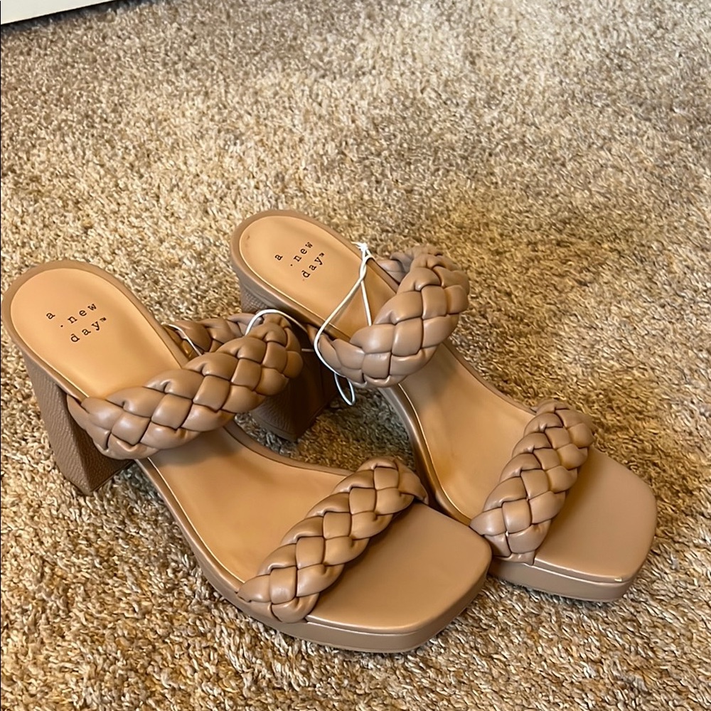 A New Day Tan Braided Heels